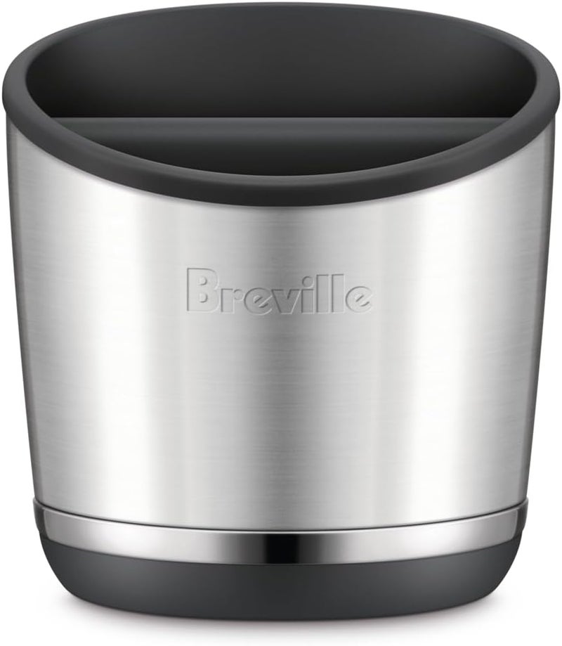 Breville BEA502BSS Knock Box 20 Espresso Machine Accessory, 20 Puck Capacity, Brushed Stainless Steel - Image 1